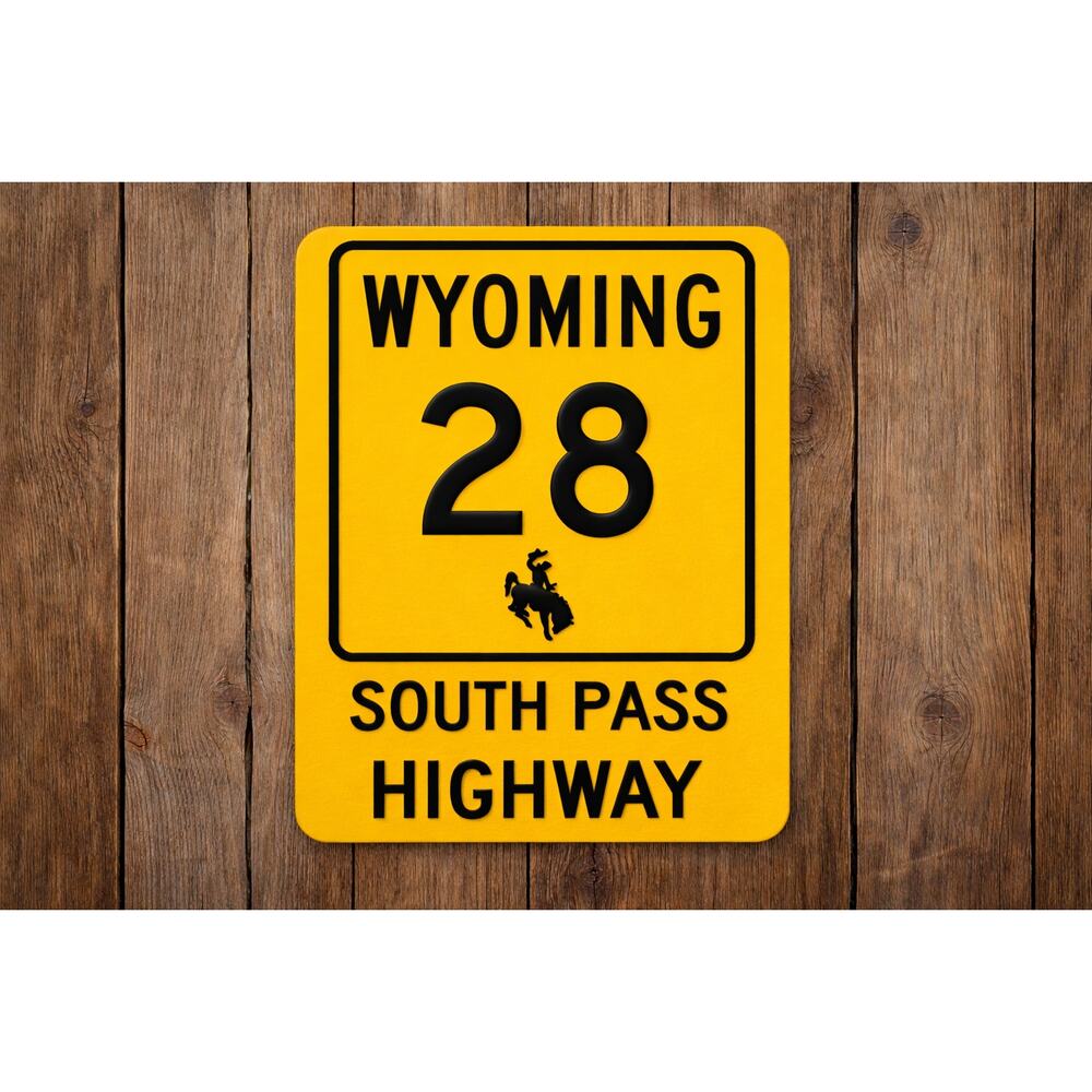 Wyoming South Pass Highway 28 Road Sign Travel Outdoors Interstate Freeway